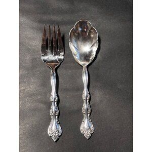 International Silverplate Interlude Pattern Serving Fork & Spoon Set Vintage 70s
